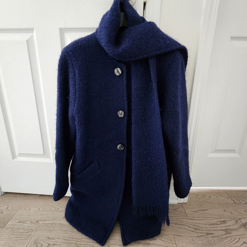 Vintage 90s Brannigan Weavers Irish Wool Coat + Matching Scarf | Made in Ireland